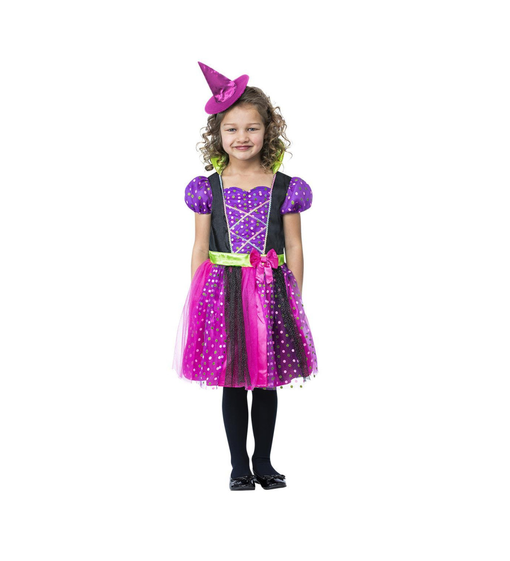 Fialová čarodějka kostým pro děti