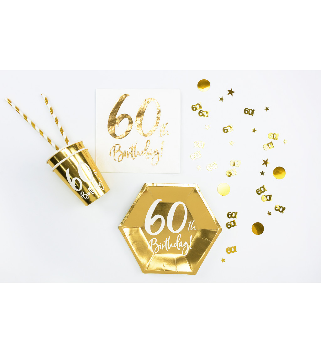 Metalicky zlaté konfety 60th birthday