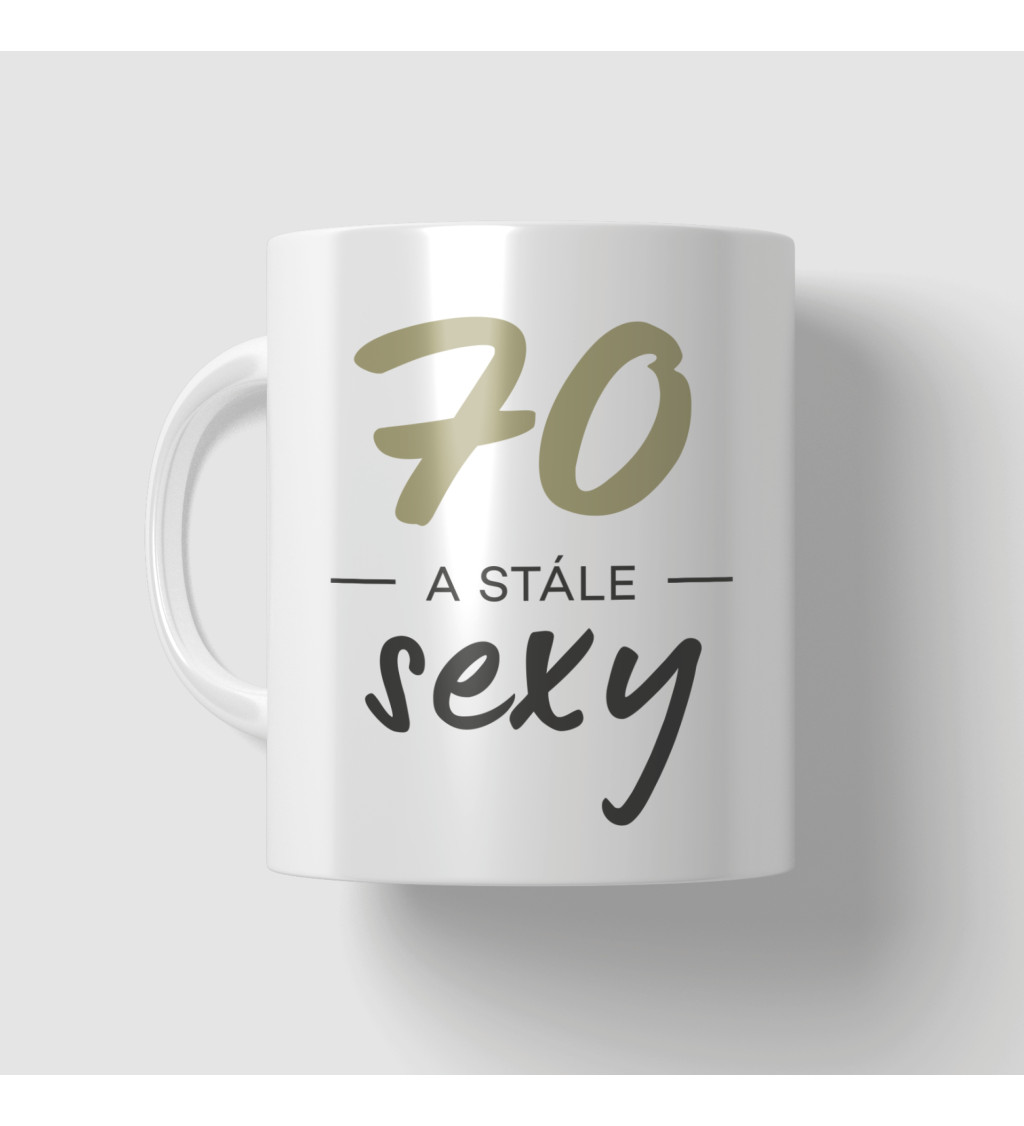 Bílý hrnek 70 a stále sexy