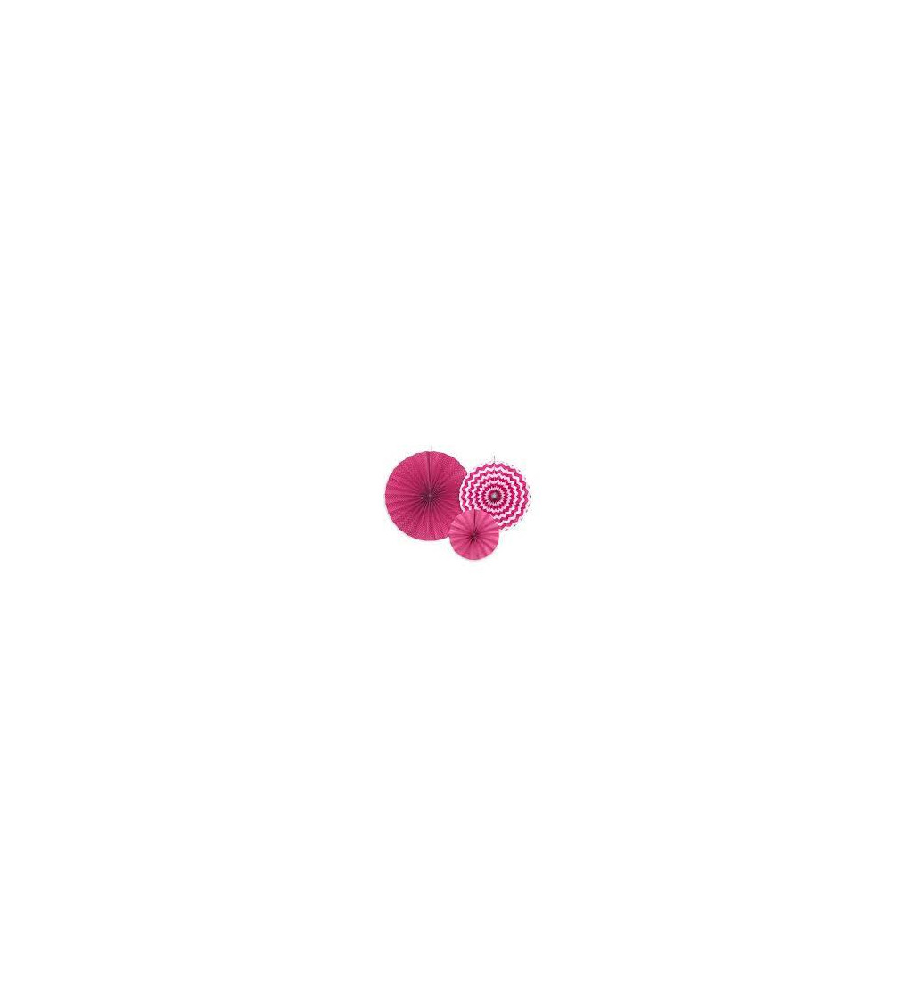 Dekorativní rozeta - růžová 3ks
