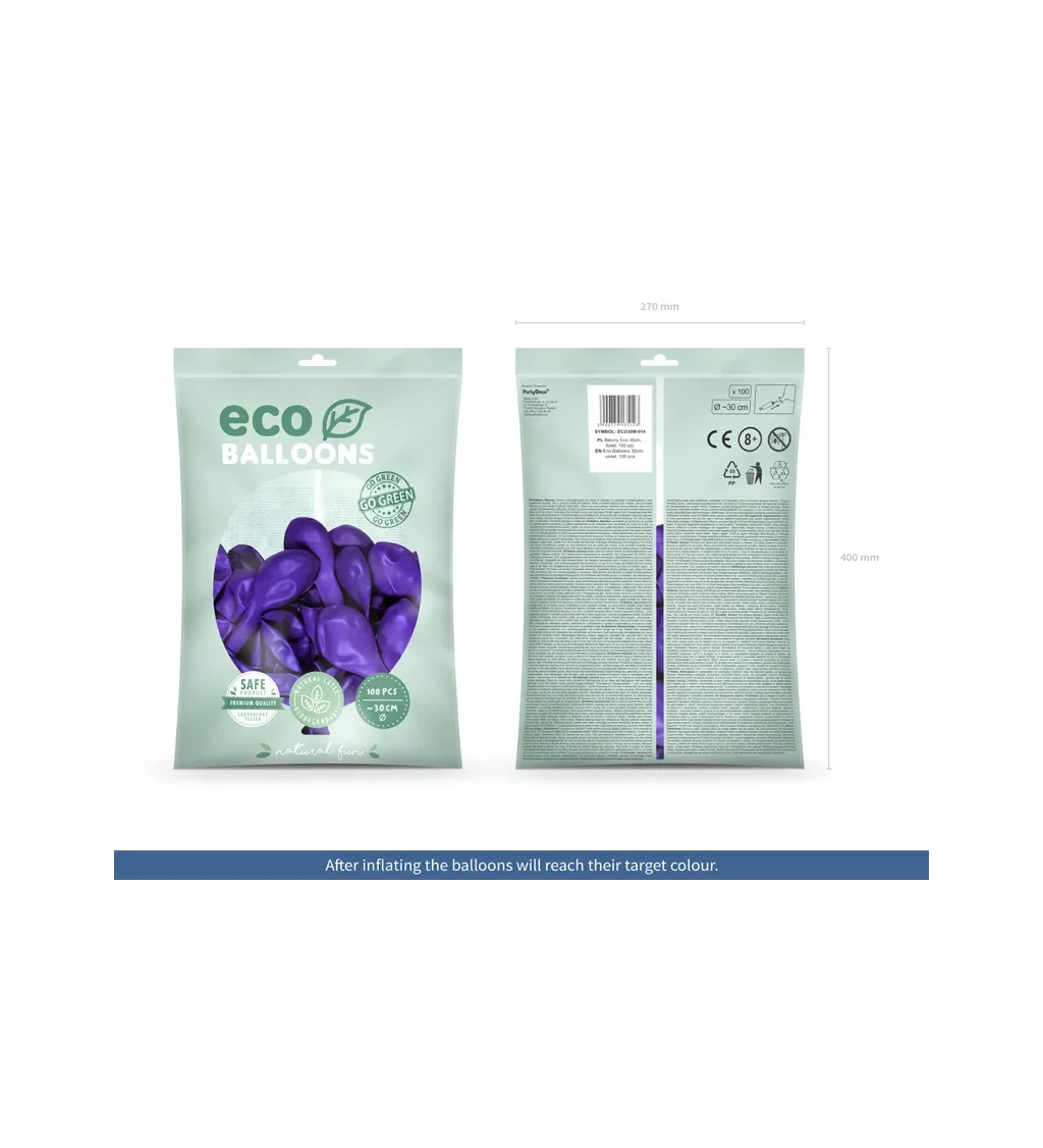 ECO latexové balónky - metalicky fialové