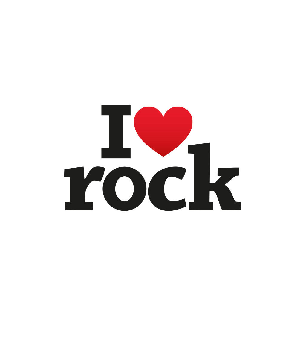 Dámské bílé triko - I love rock