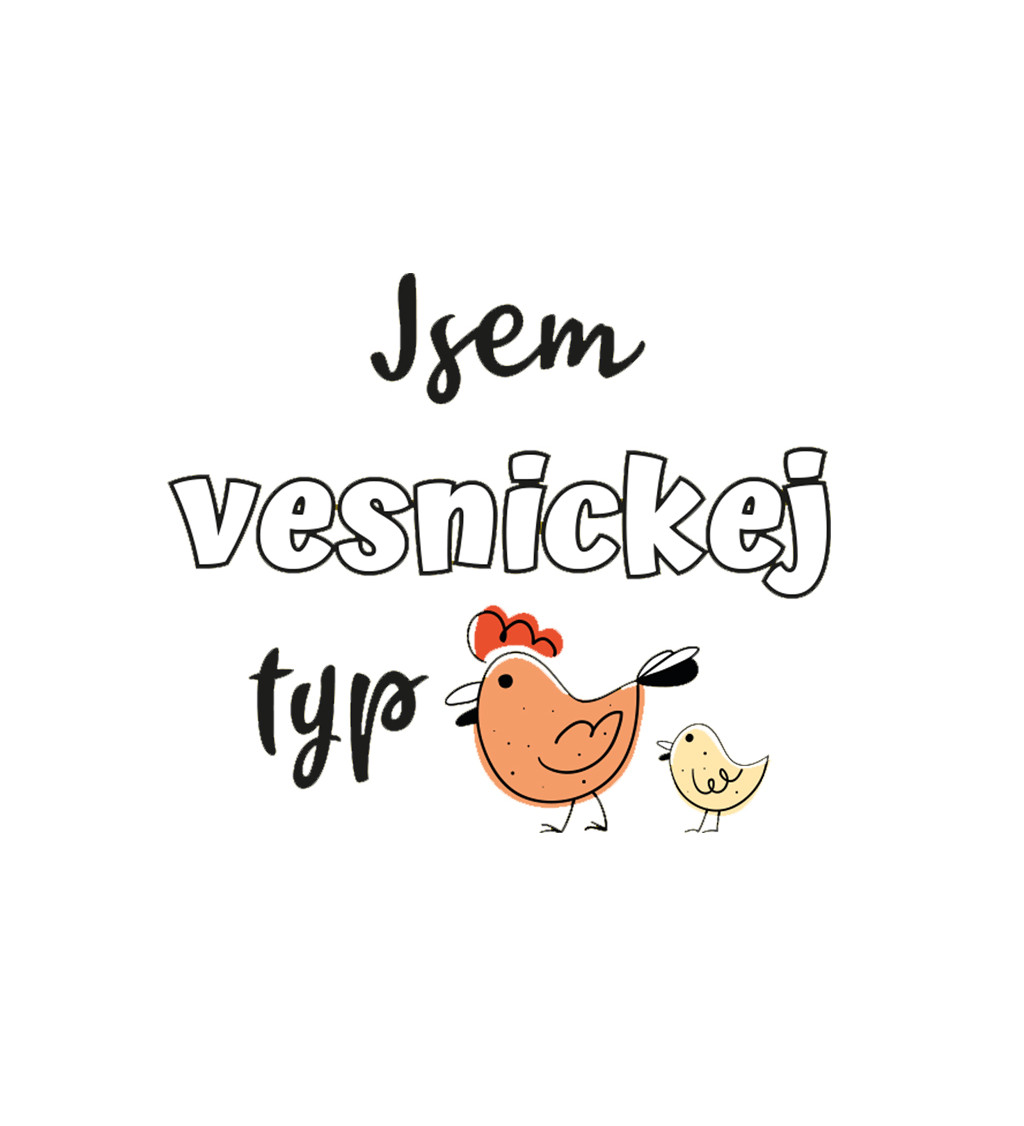 Pánské bílé triko - Jsem vesnickej typ