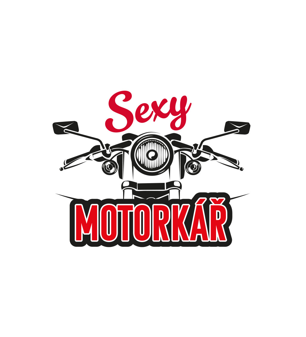 Pánské bílé triko -  Sexy motorkář