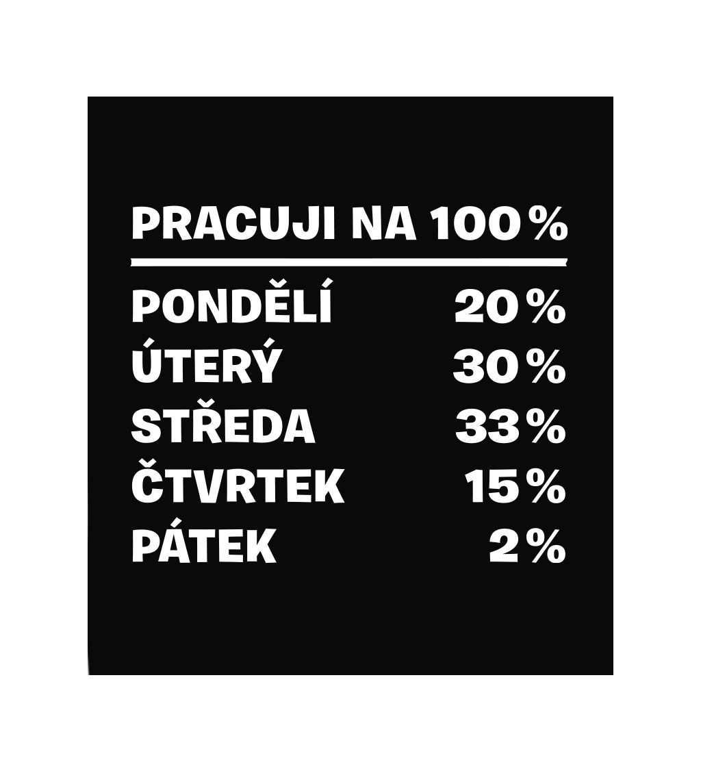 Dámské černé triko -  Pracuji na 100%