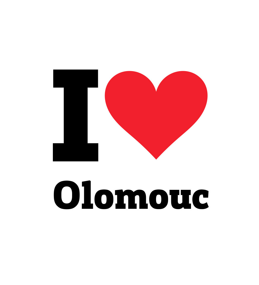 Dámské bílé tričko - I love Olomouc