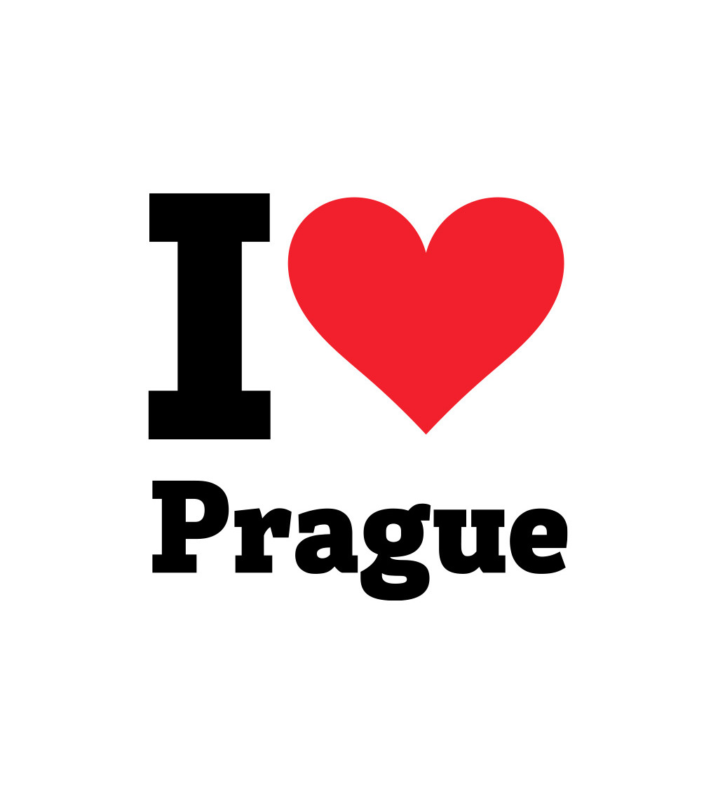 Dámské bílé tričko - I love Prague