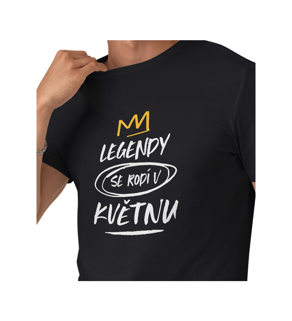 Pánské triko černé - Legendy se rodí v květnu