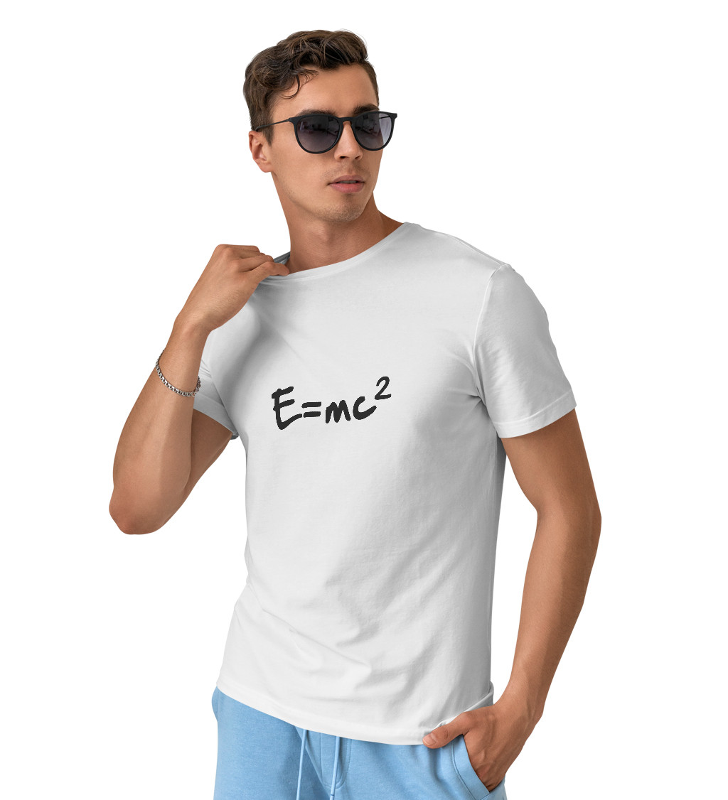 Pánské triko bílé - E = mc2