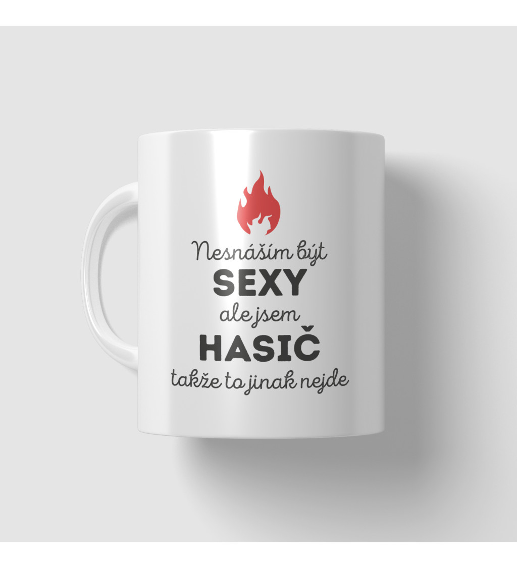 Hrnek s nápisem - Sexy hasič