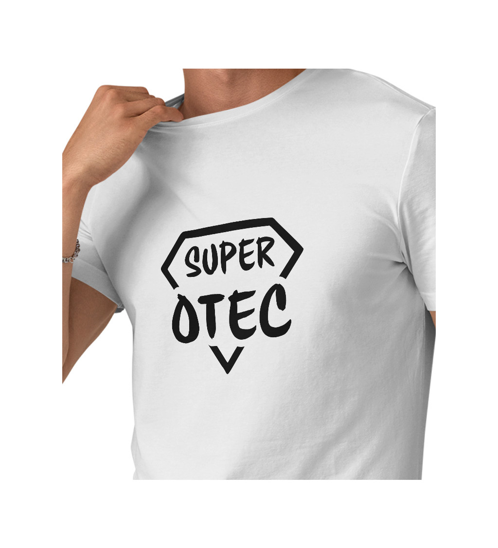 Bílé pánské triko Super otec