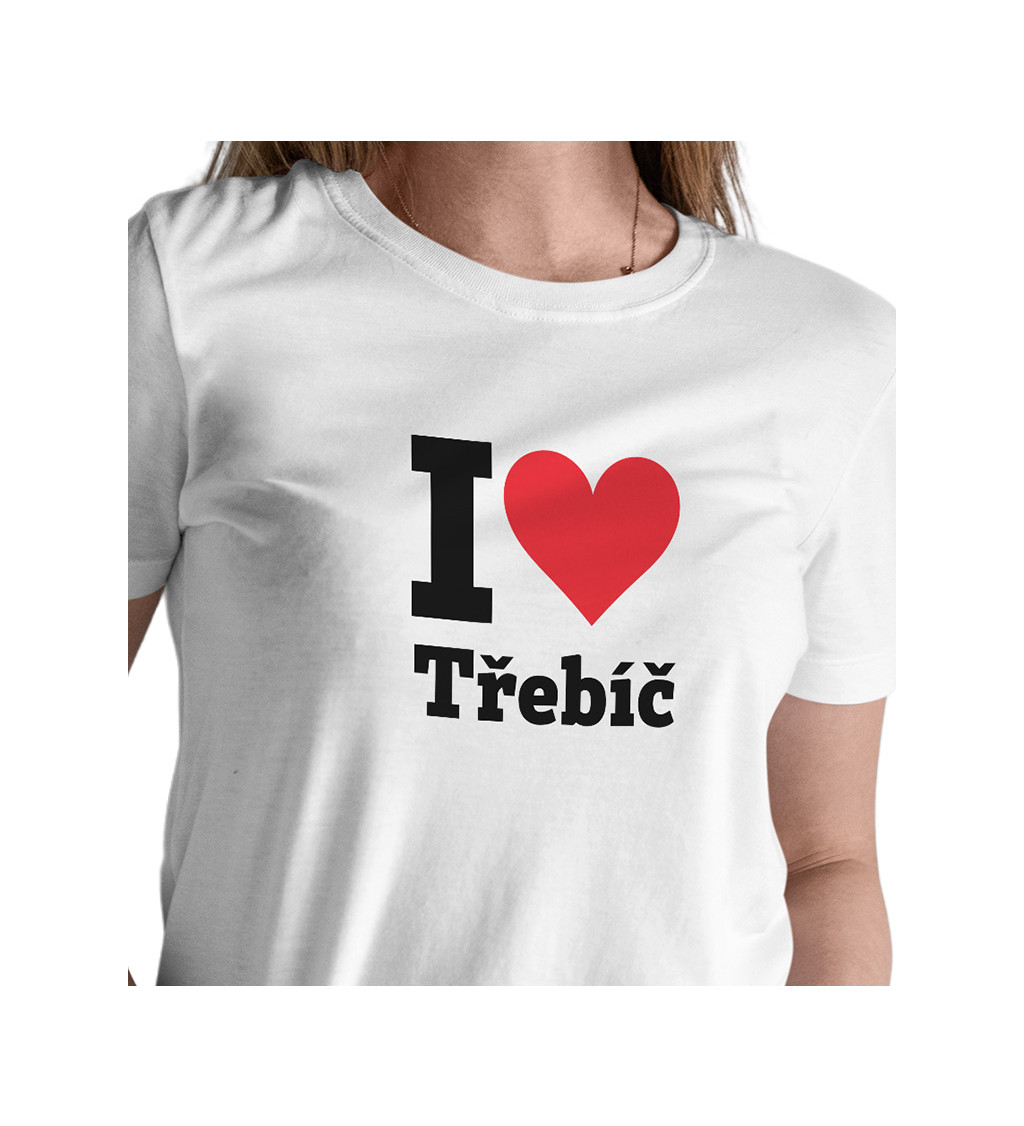 Dámské triko bílé - I love Třebíč