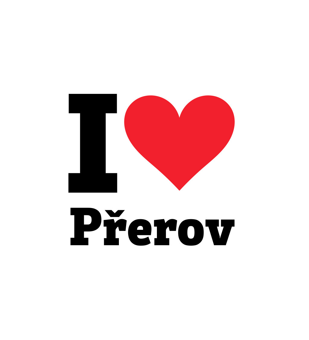 Pánské triko bílé - I love Přerov