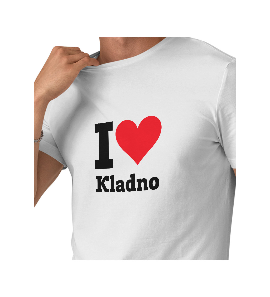 Pánské triko bílé - I love Kladno