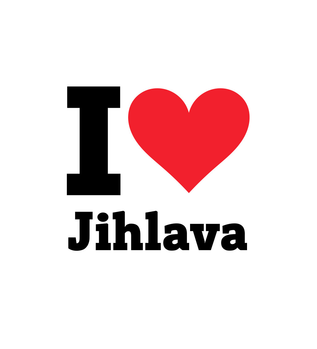 Pánské triko bílé - I love Jihlava