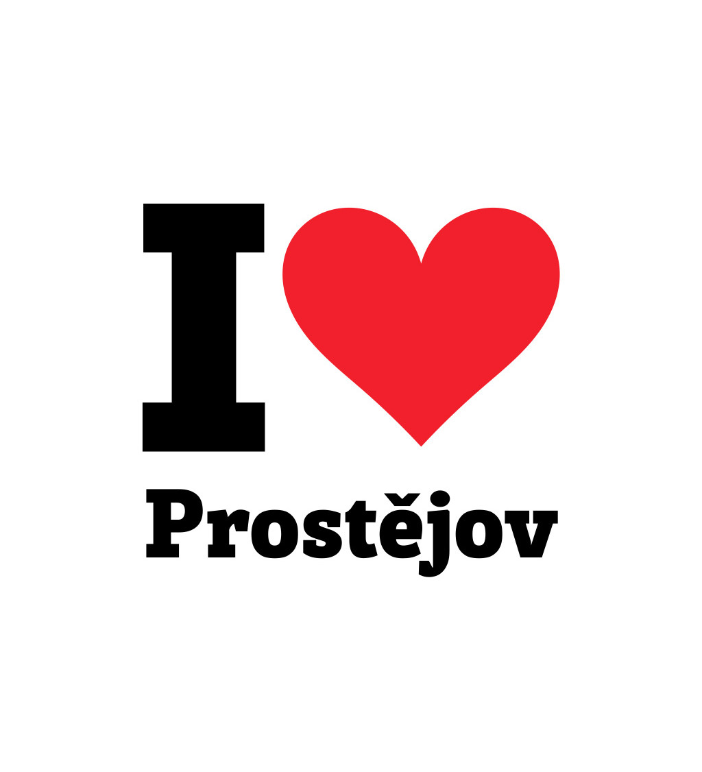 Dámské triko bílé - I love Prostějov