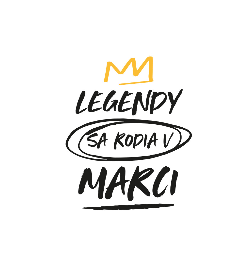 Pánske tričko biele Legendy sa rodia v marci M