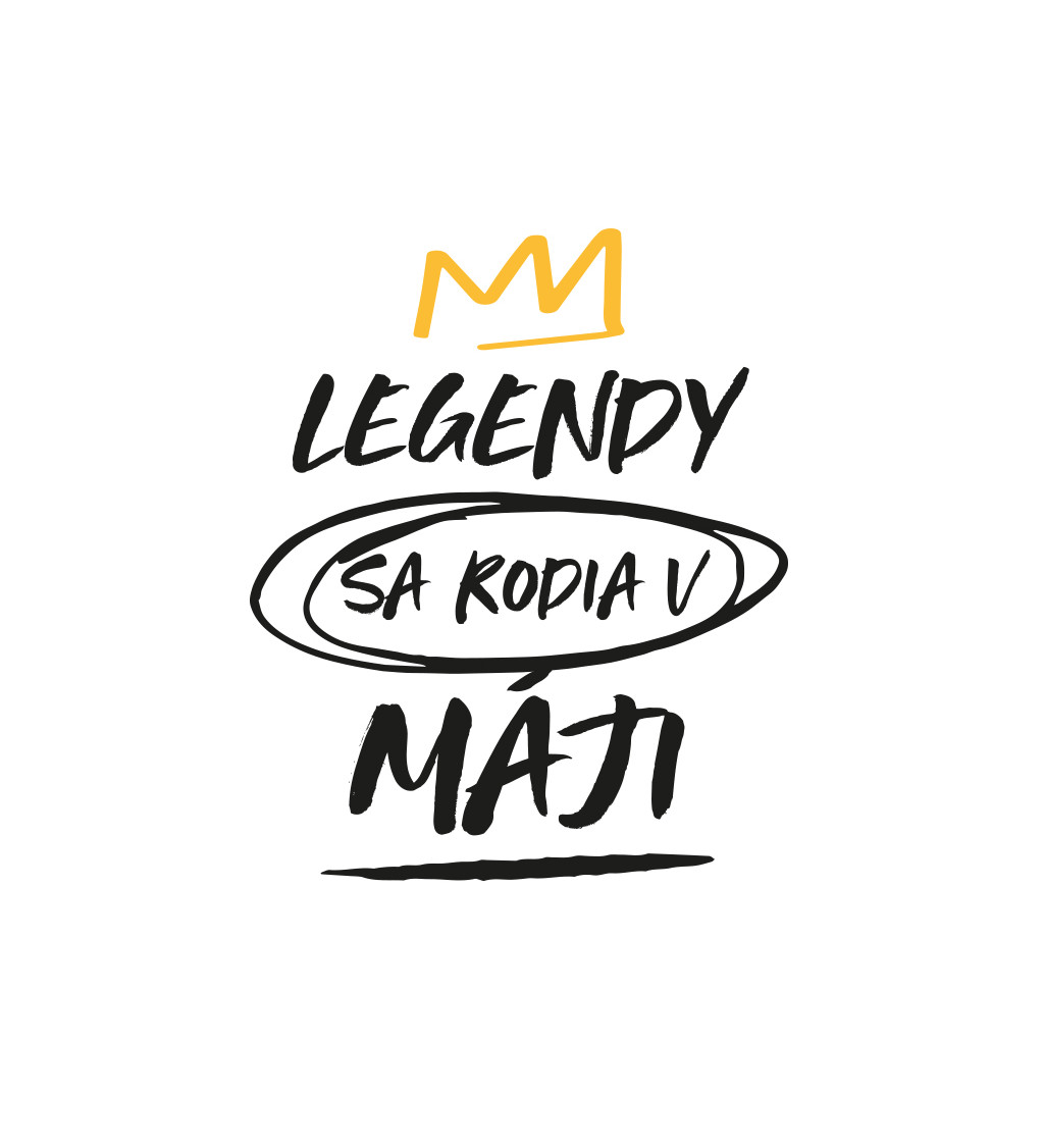 Pánske tričko biele Legendy sa rodia v máji M