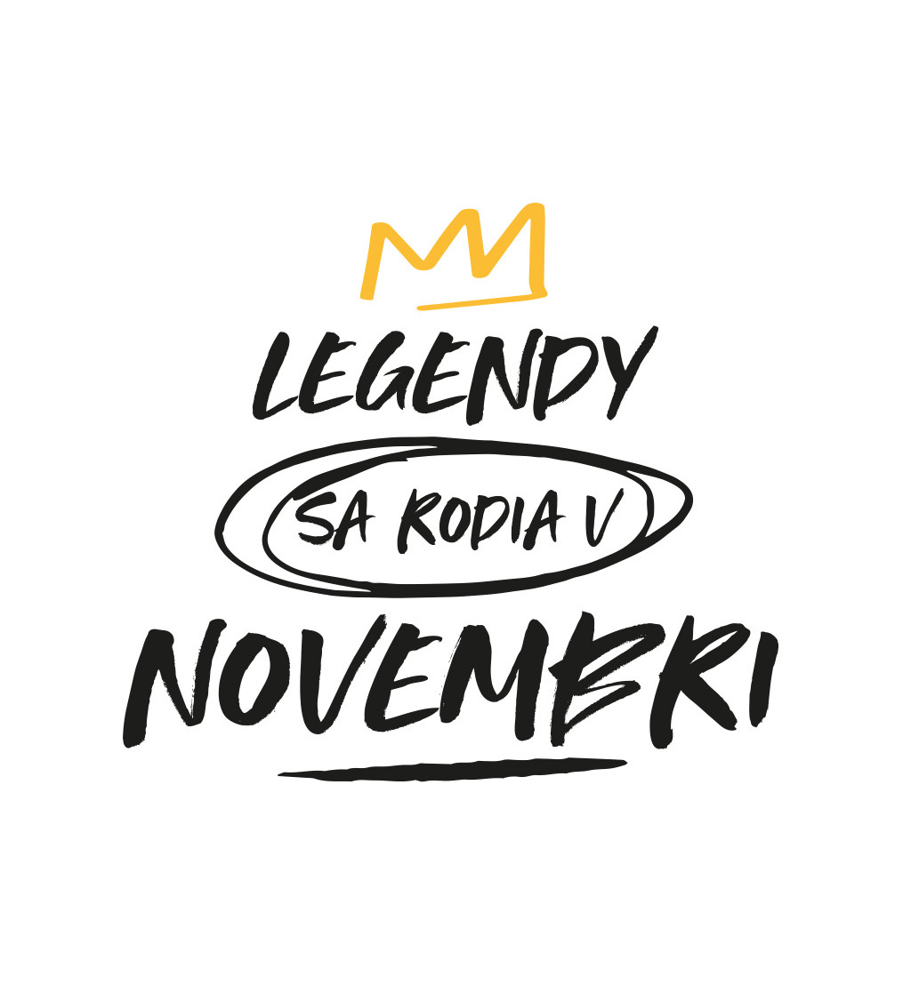 Dámske tričko biele Legendy sa rodia v novembri XS