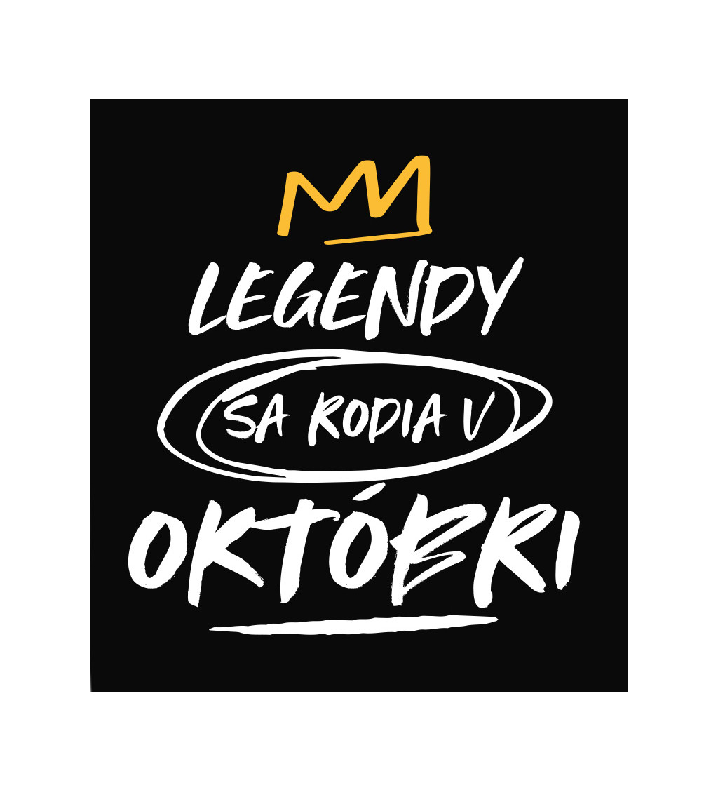 Dámske tričko čierne Legendy sa rodia v októbri XS