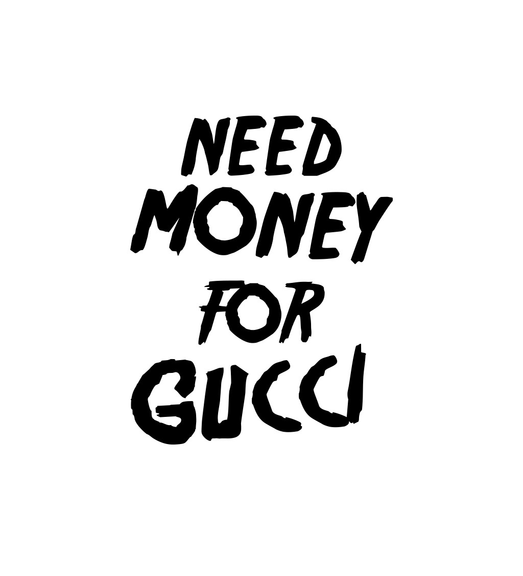 Zástěra bílá - Need money for Gucci