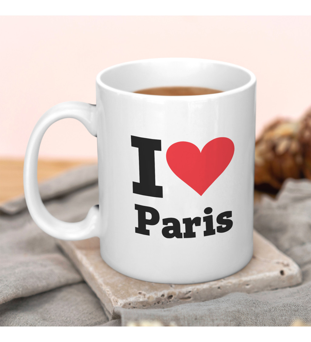 Hrnek s nápisem - I love Paris