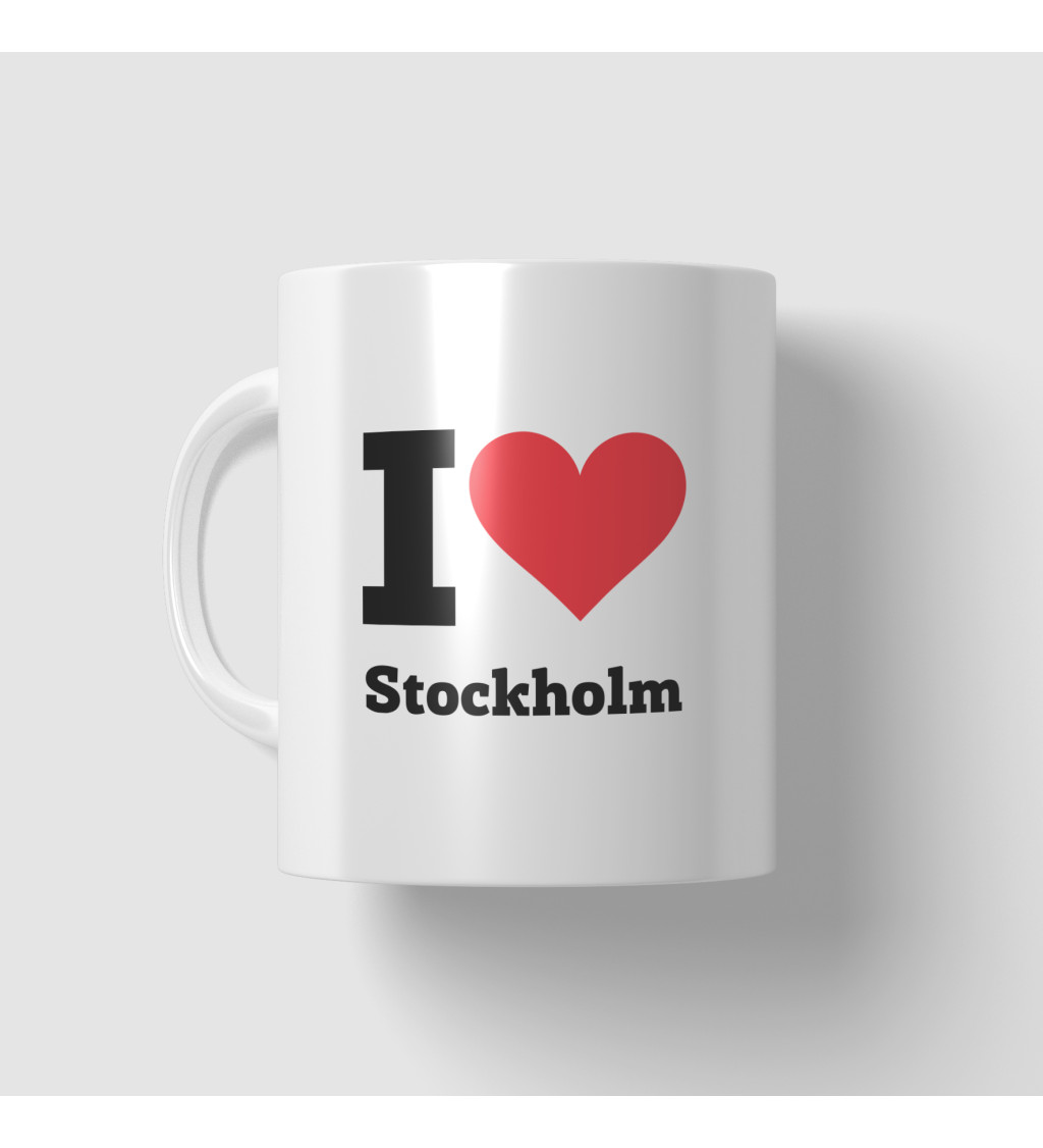 Hrnek s nápisem - I love Stockholm