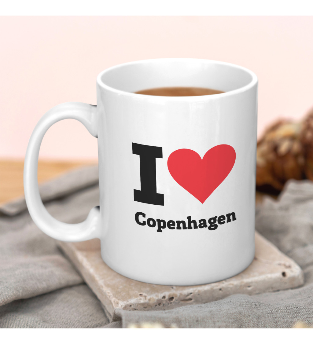 Hrnek s nápisem I love Copenhagen