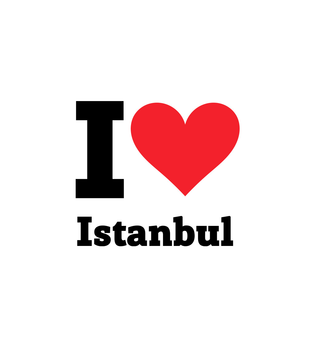 Pánské bílé triko s nápisem - I love Istanbul