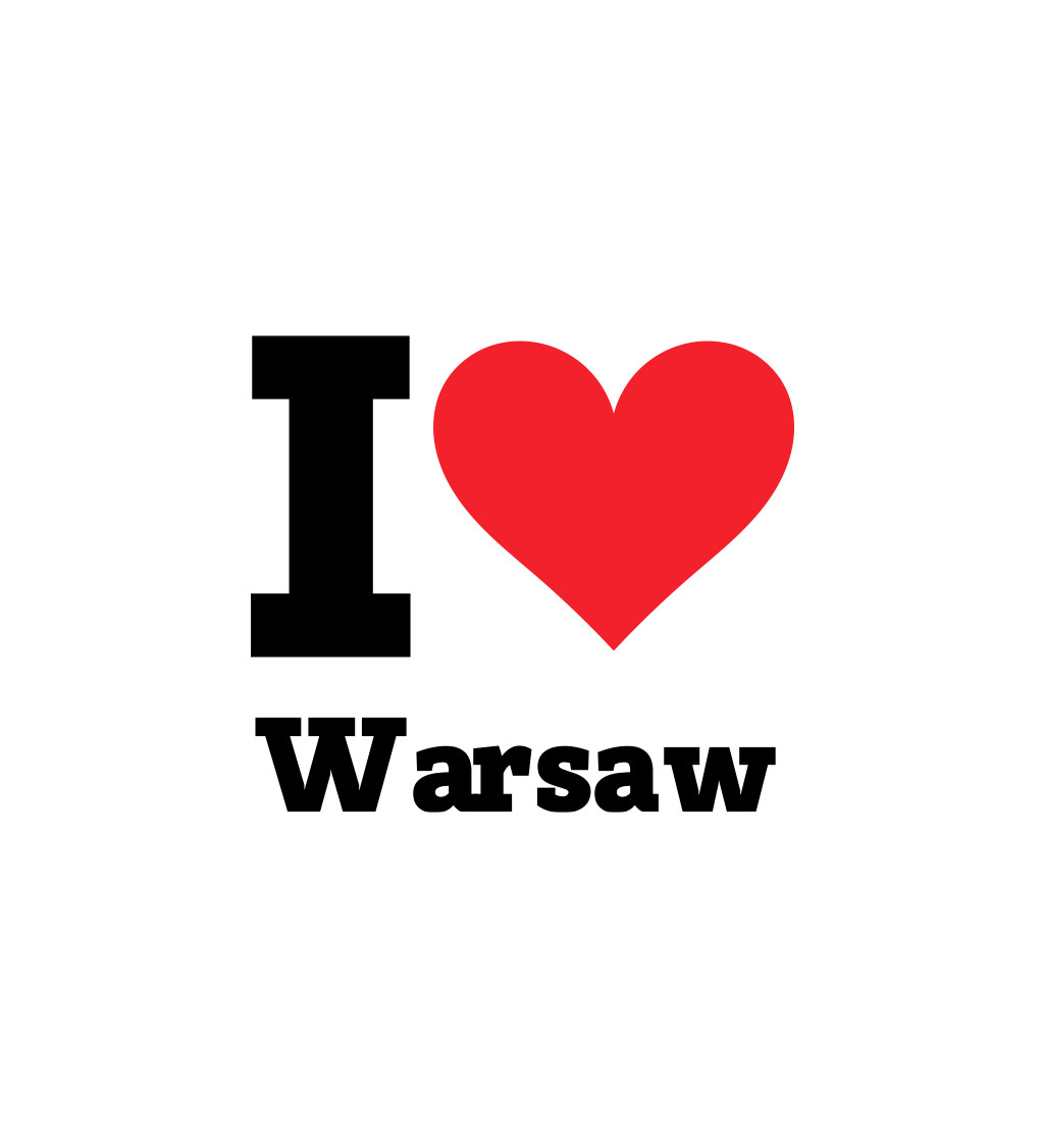 Pánské bílé triko s nápisem - I love Warsaw