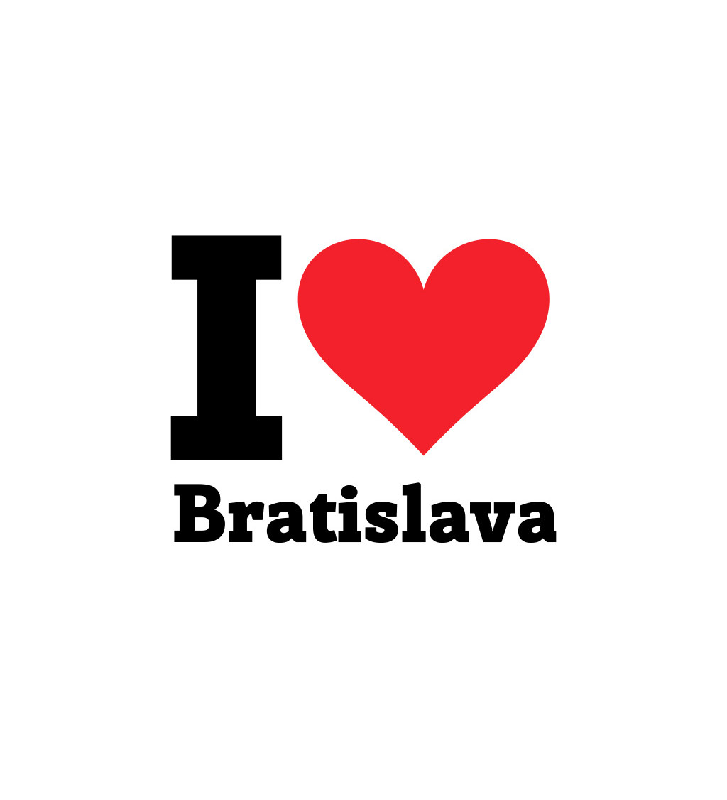 Dámské bílé triko s nápisem - love Bratislava