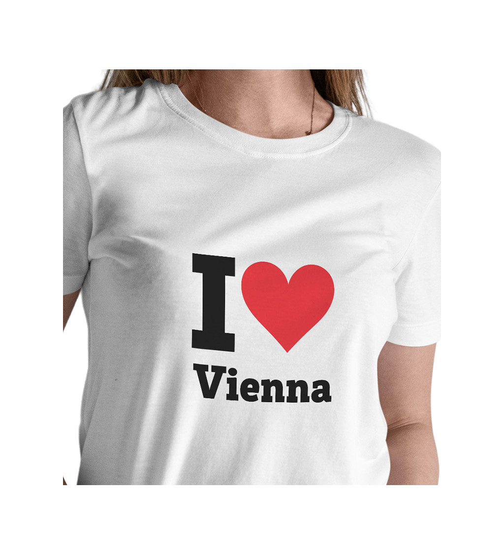 Dámské bílé triko s nápisem - I love Vienna