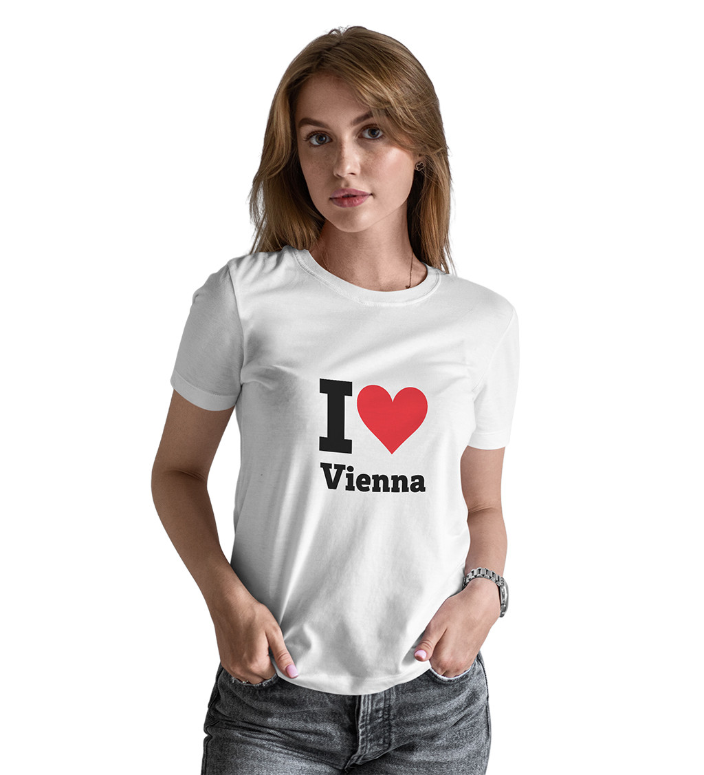 Dámské bílé triko s nápisem - I love Vienna