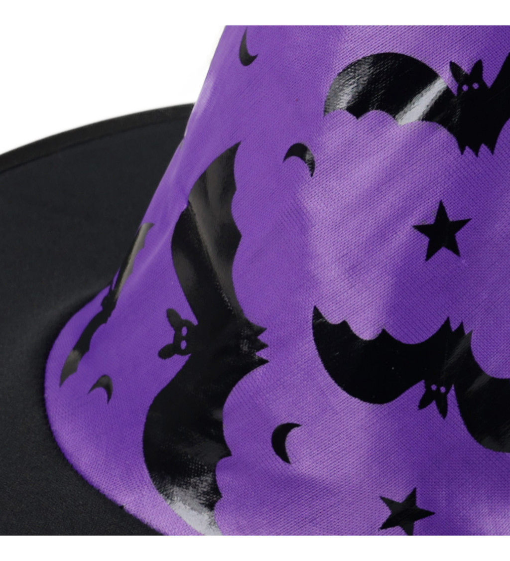 Dětský klobouk - Čarodějnice, černo-fialový