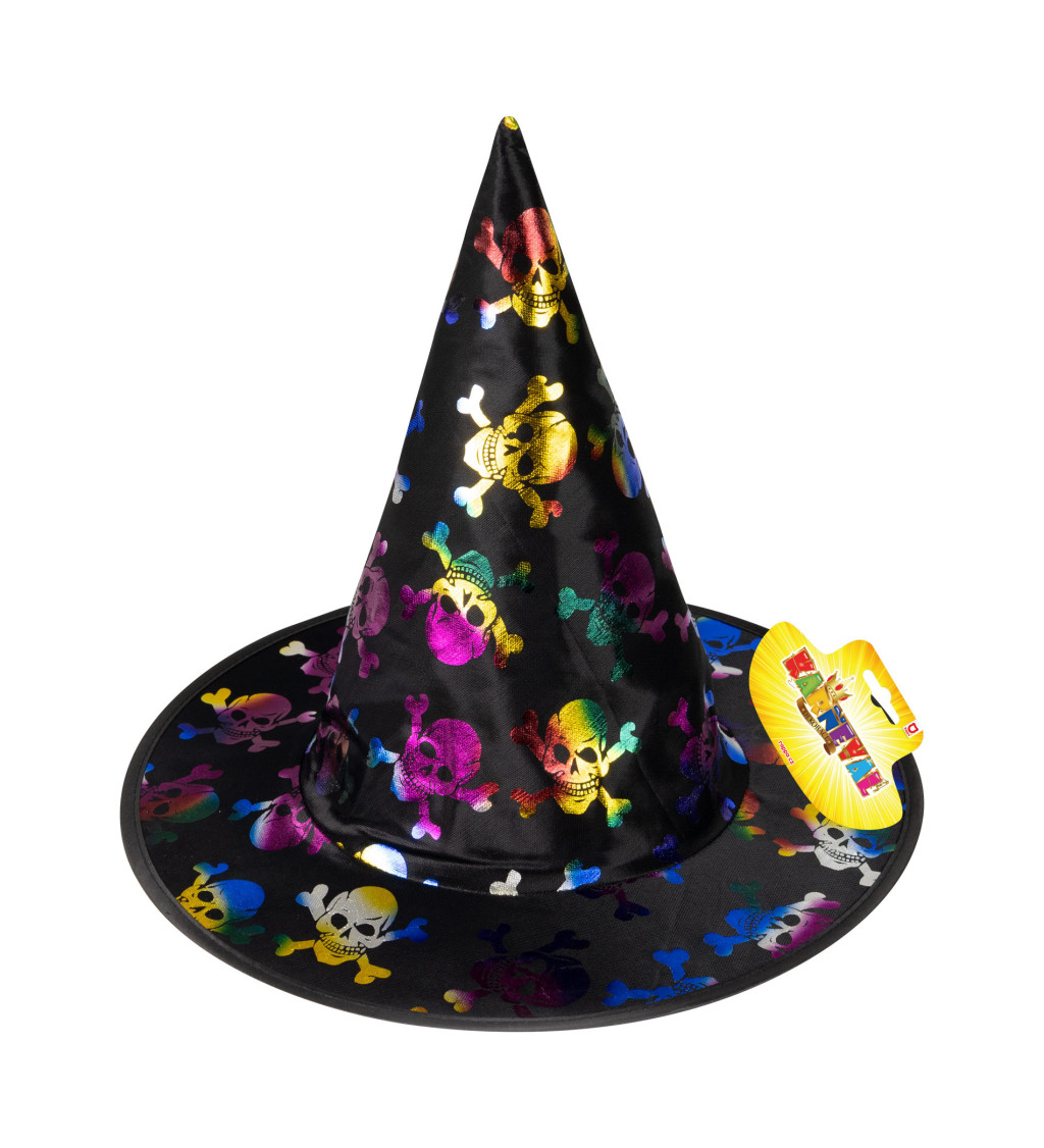 Dětský klobouk s lebkami - barevný