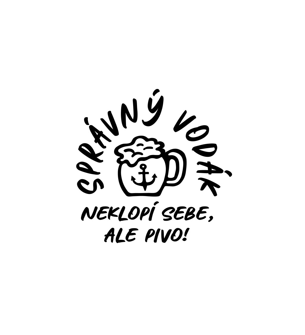 Pánské tričko bílé Správný vodák neklopí sebe ,ale pivo S