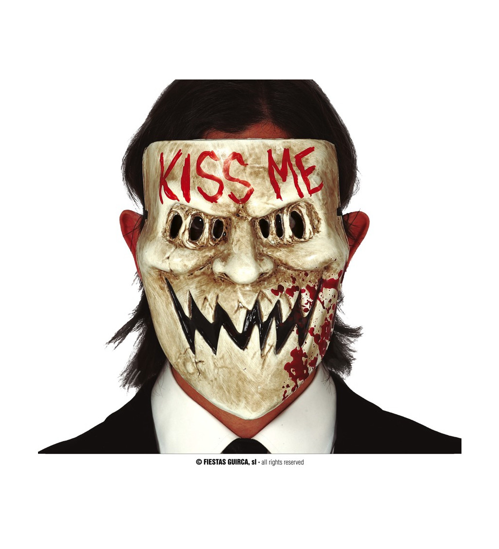 Plastová maska krvavá Kiss Me
