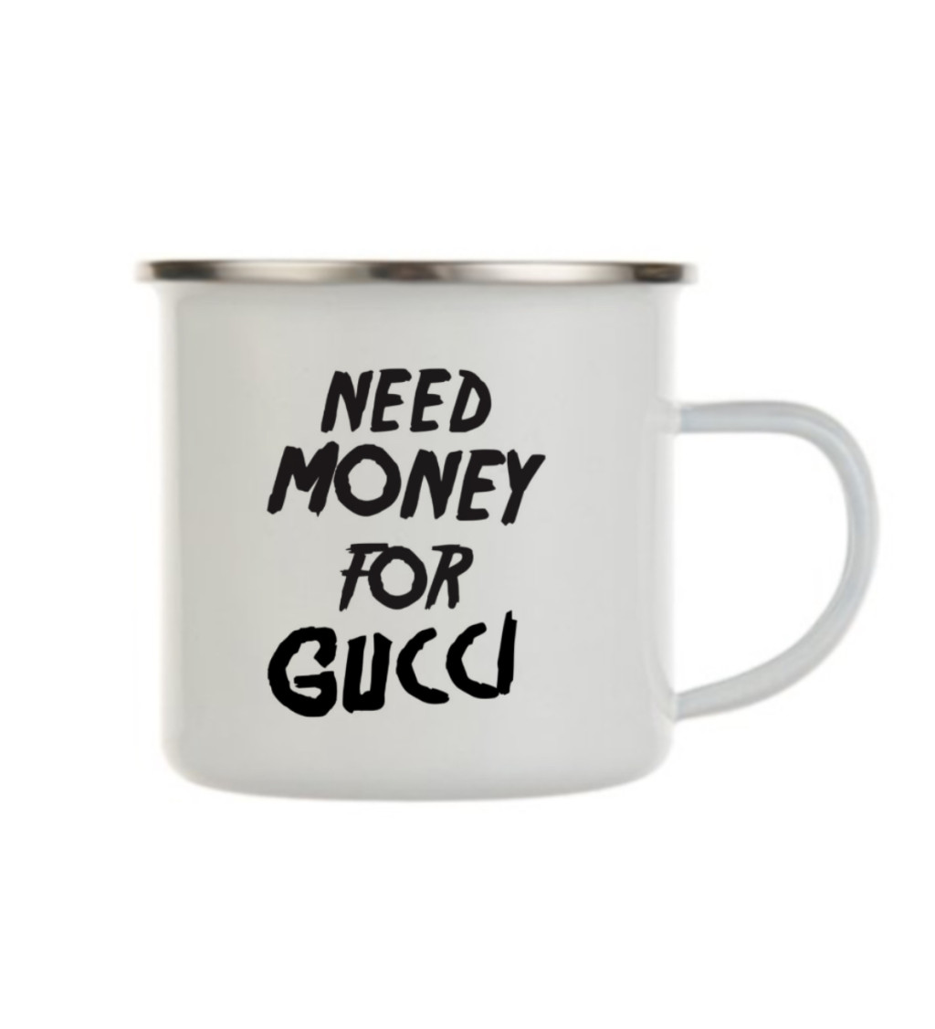 Plecháček bílý Need money for Gucci