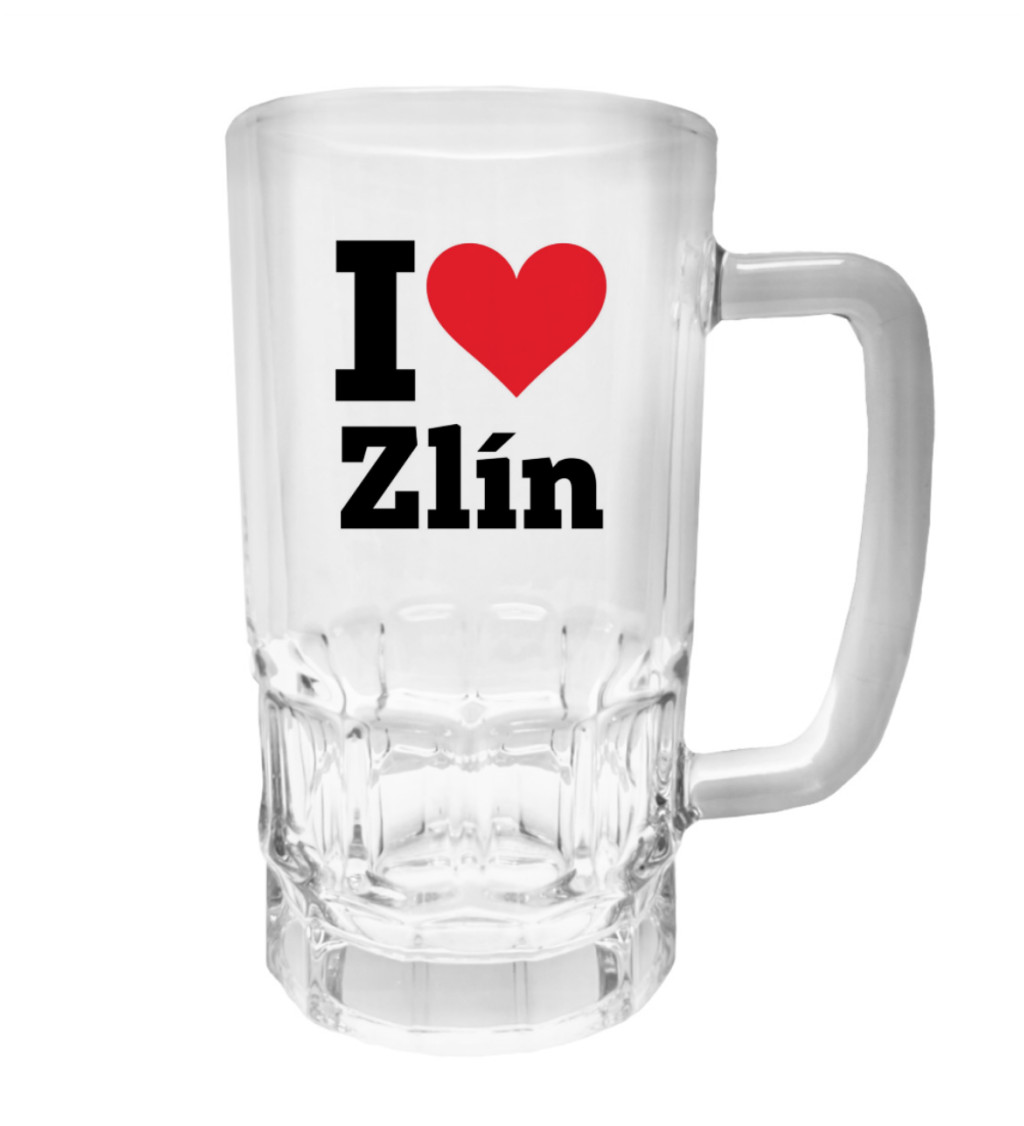 Půllitr s potiskem - I love Zlín, 500 ml