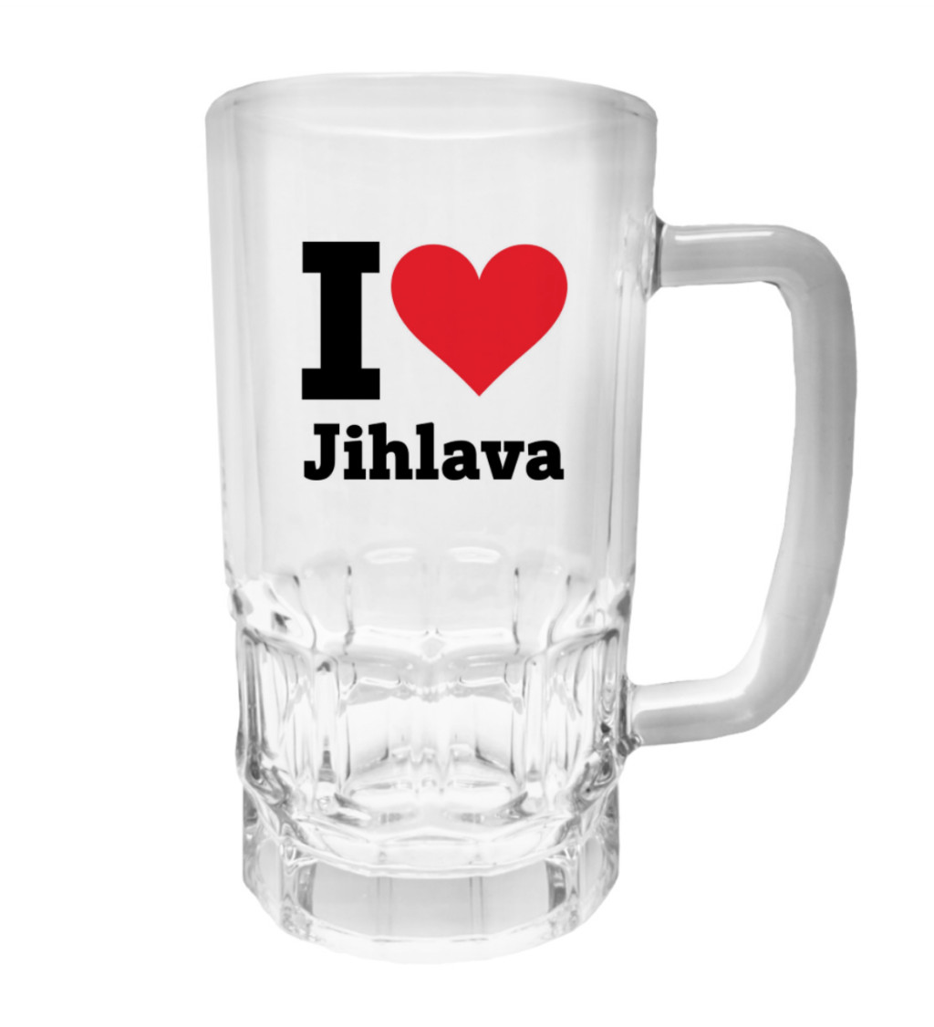 Půllitr s potiskem - I love Jihlava, 500 ml