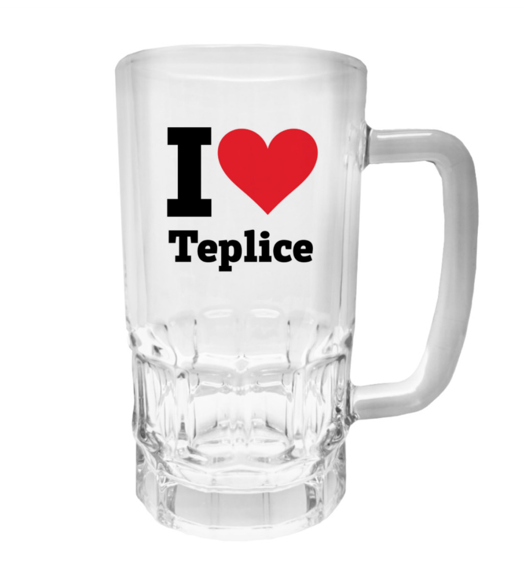 Půllitr s potiskem - I love Teplice, 500 ml