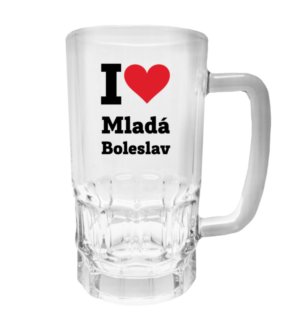 Půllitr s potiskem - I love Mladá Boleslav, 500 ml