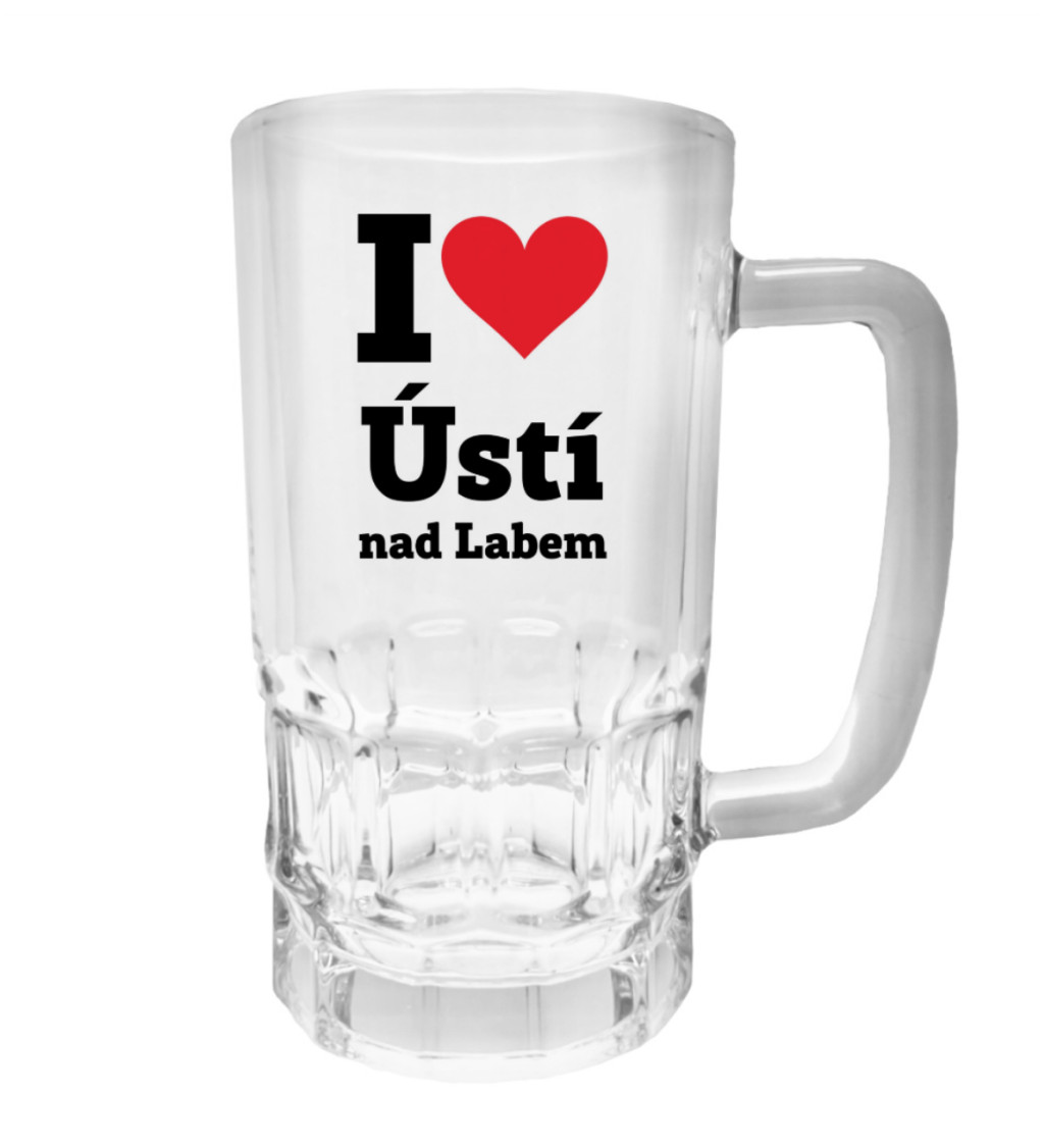 Půllitr s potiskem - I love Ústí nad Labem, 500 ml