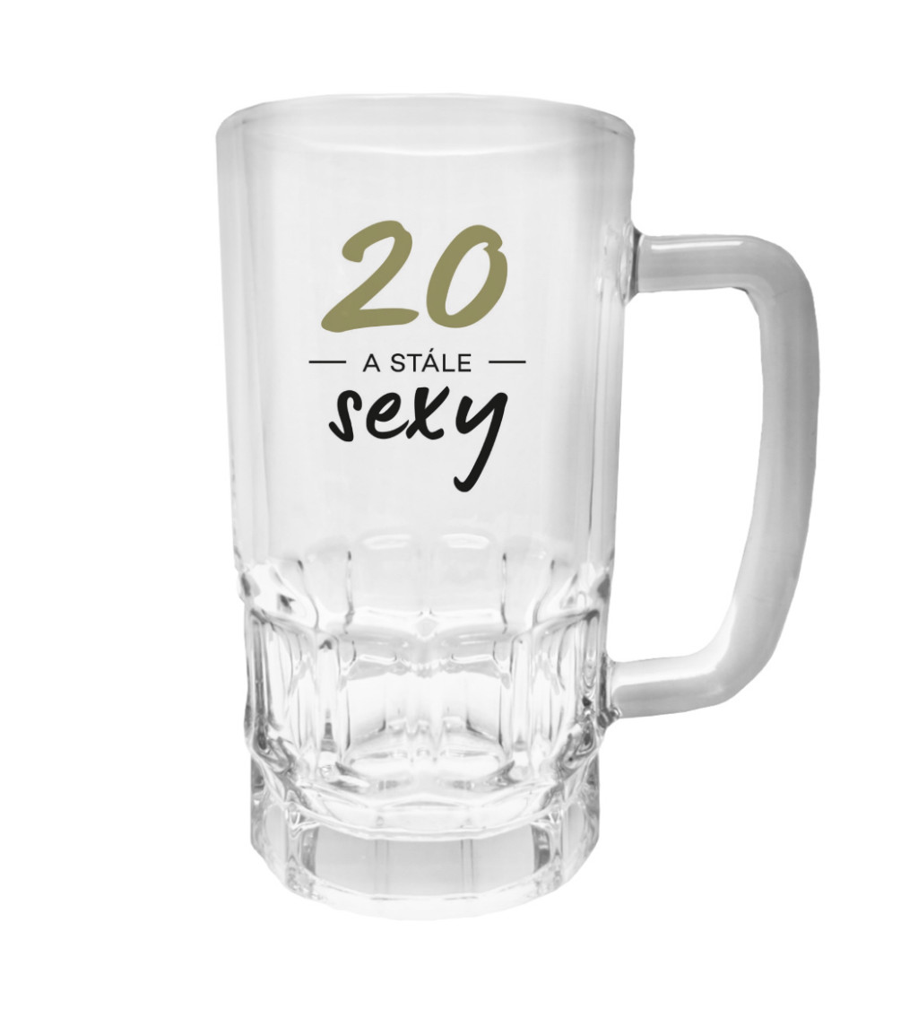 Půllitr s potiskem - 20 a stále sexy, 500 ml