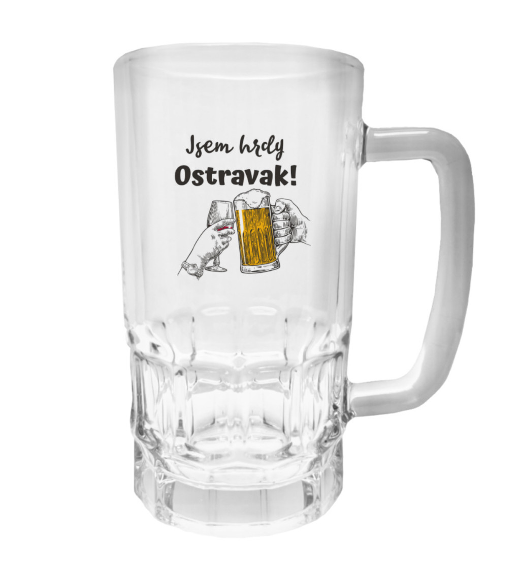 Půllitr s potiskem - Jsem hrdý ostravak, 500 ml