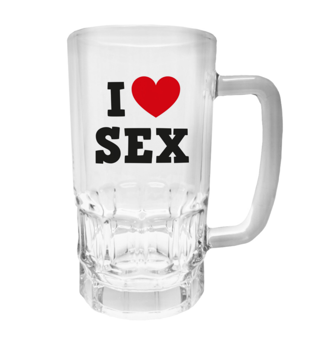 Půllitr s potiskem - I love sex, 500 ml