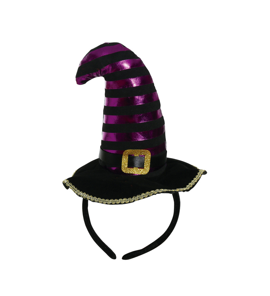 Mini čarodějnický klobouček černo-fialový