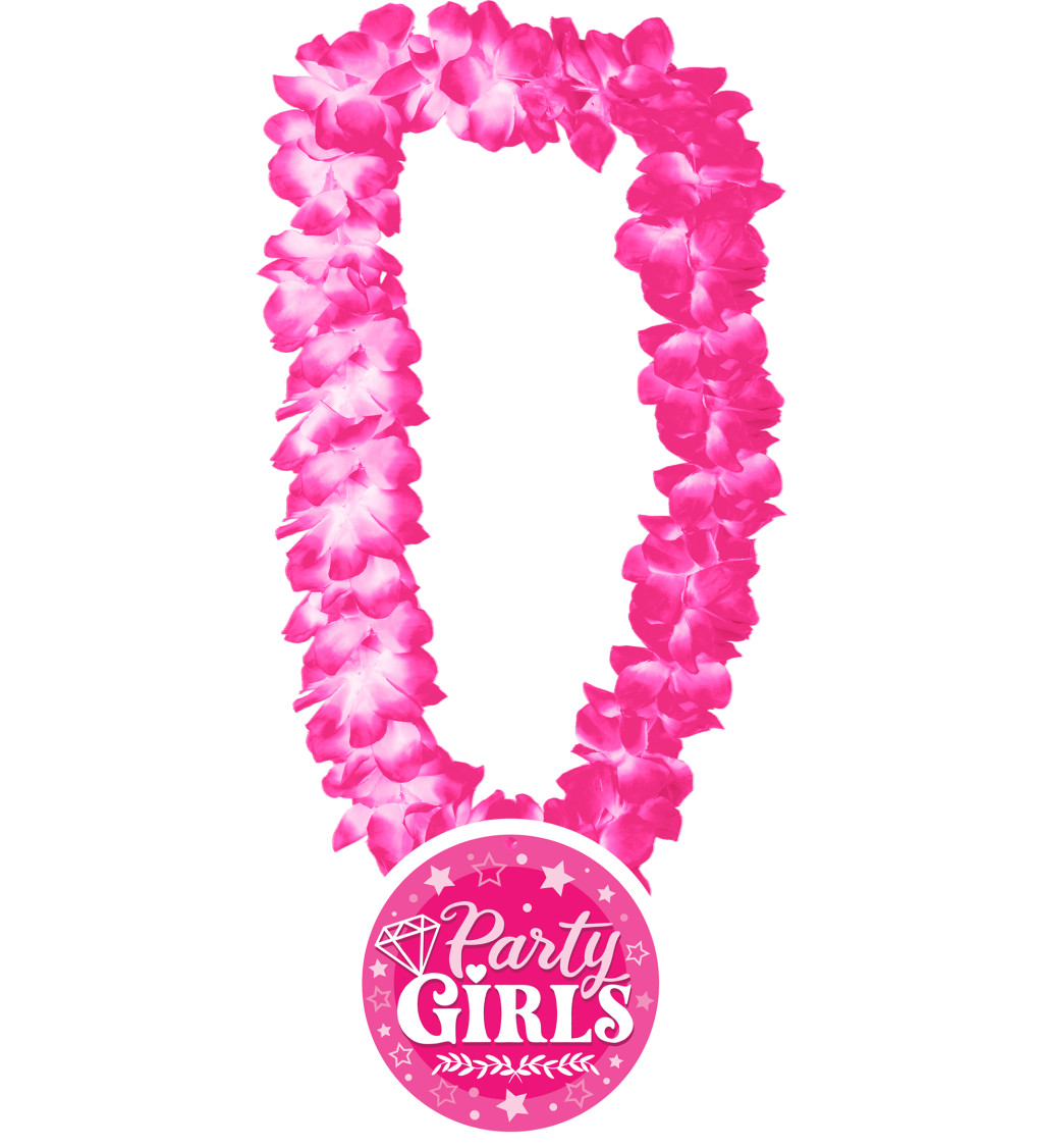 Růžový havajský věnec "Party girls"