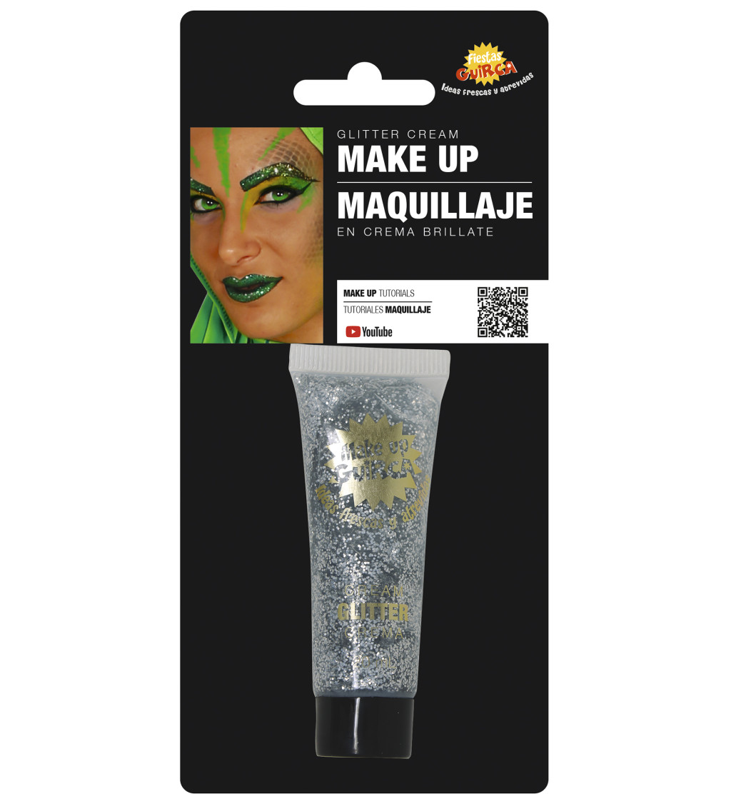Stříbrný třpytivý krémový make-up