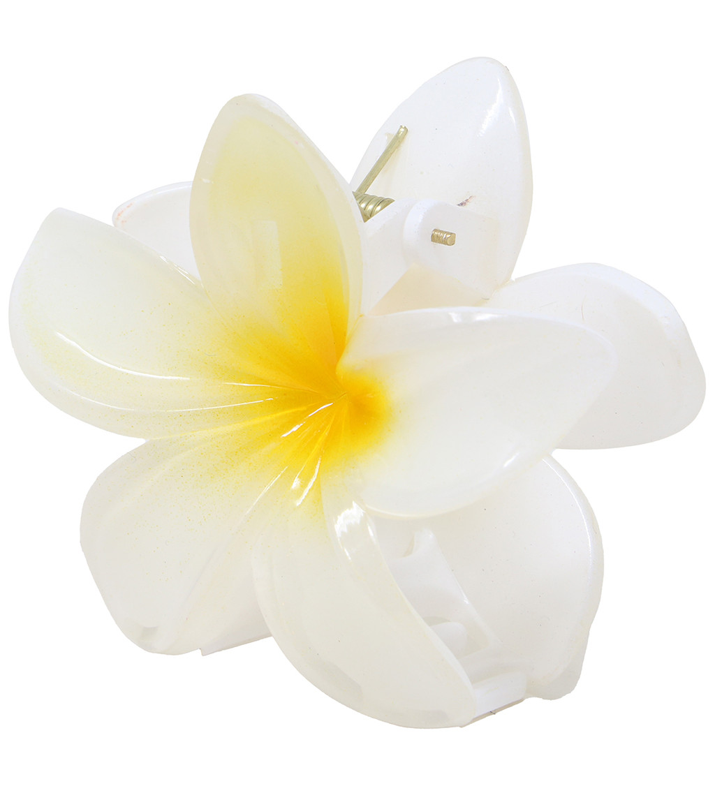 Bílo-žlutá květinová sponka do vlasů